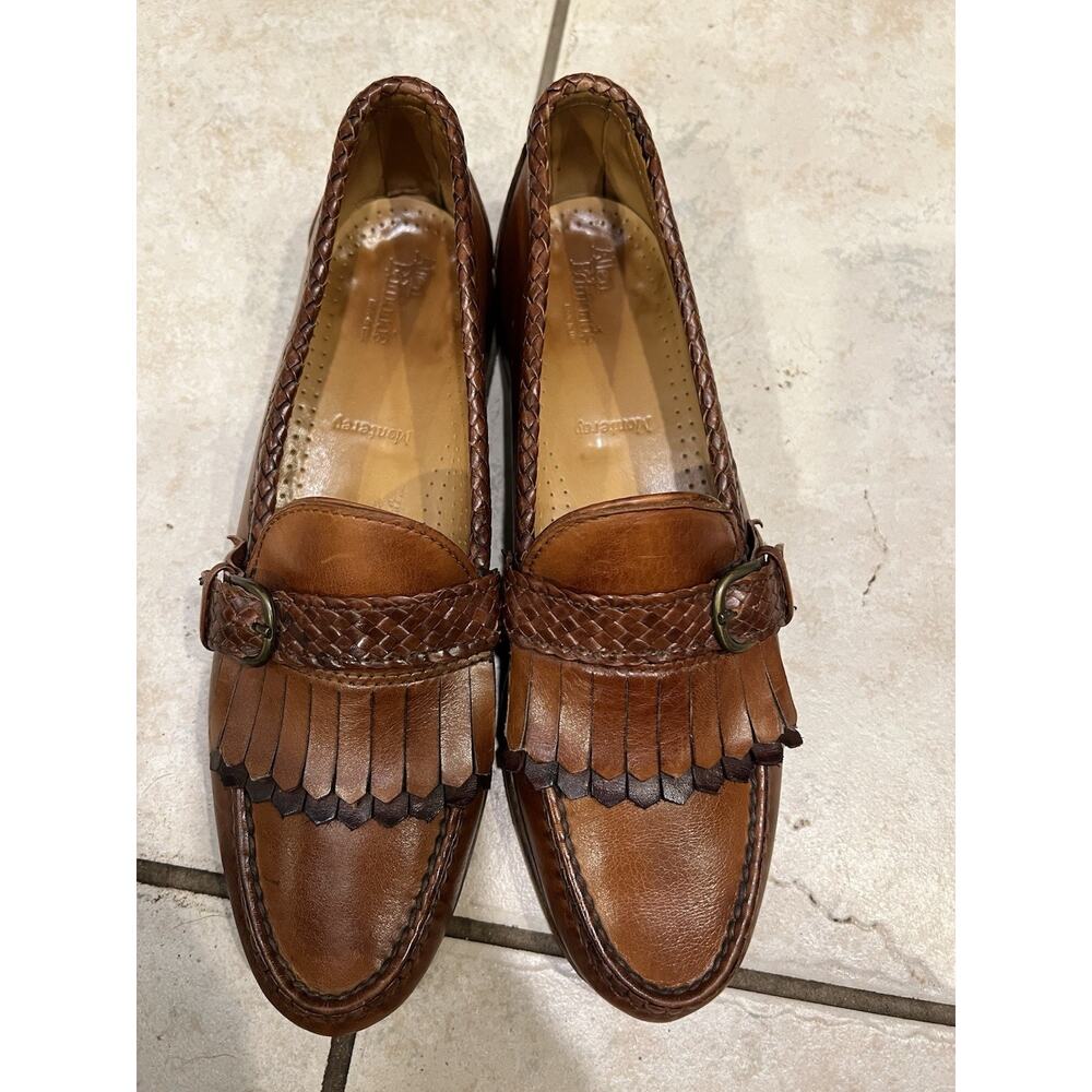 Allen Edmonds Brown Monterey Kiltie Belted Leather Loafers Sz 10
